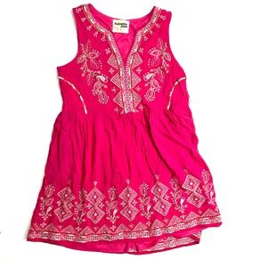 Savanna Jane Hot Pink Embroidered Mini Dress